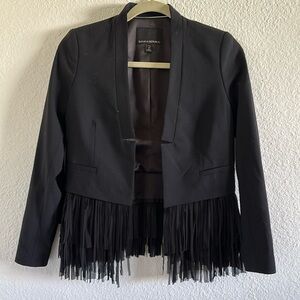 Banana Republic petite size 0 women’s cropped chiffon fringe blazer